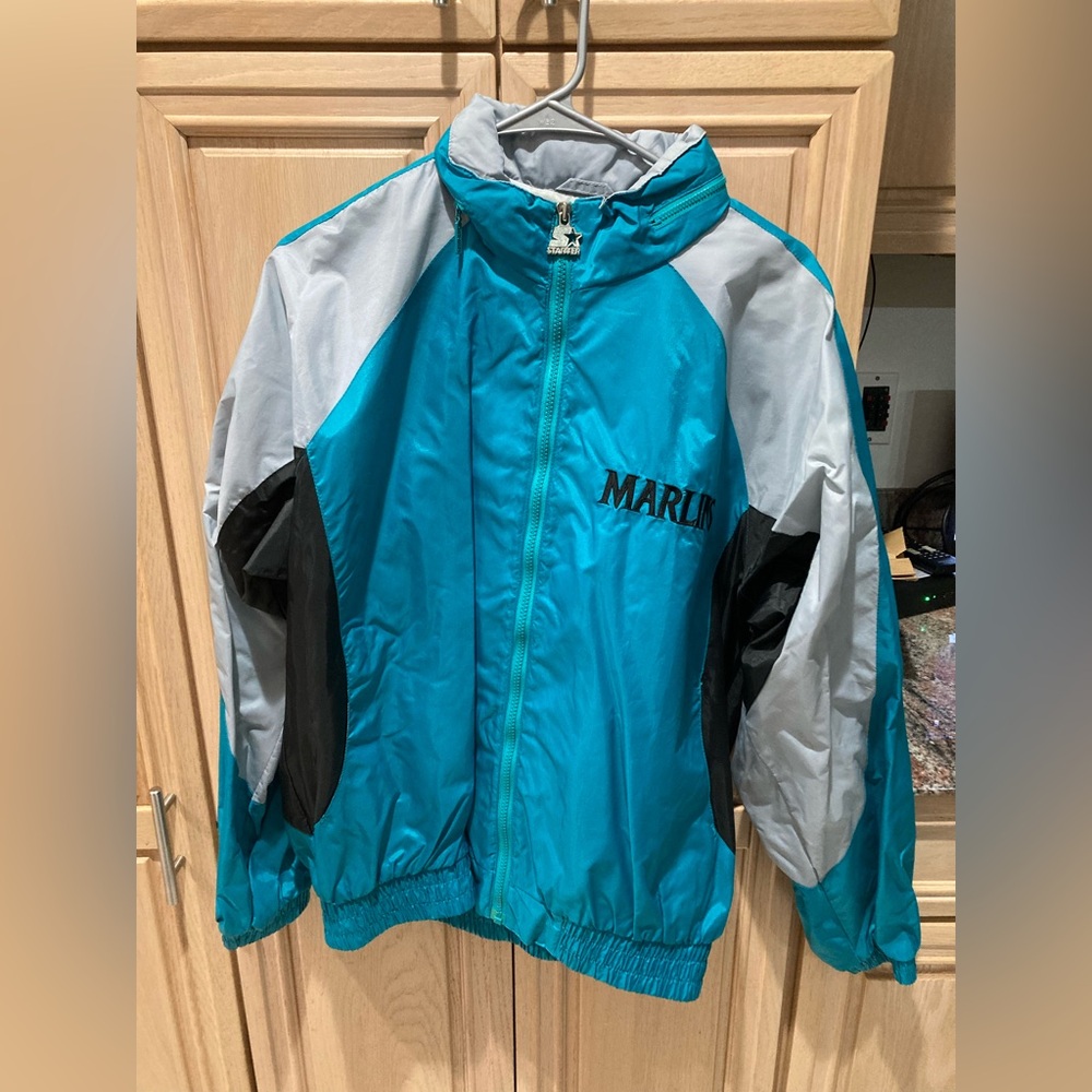 Vintage Florida Marlins Teal Starter Jacket Windbreaker (Medium).